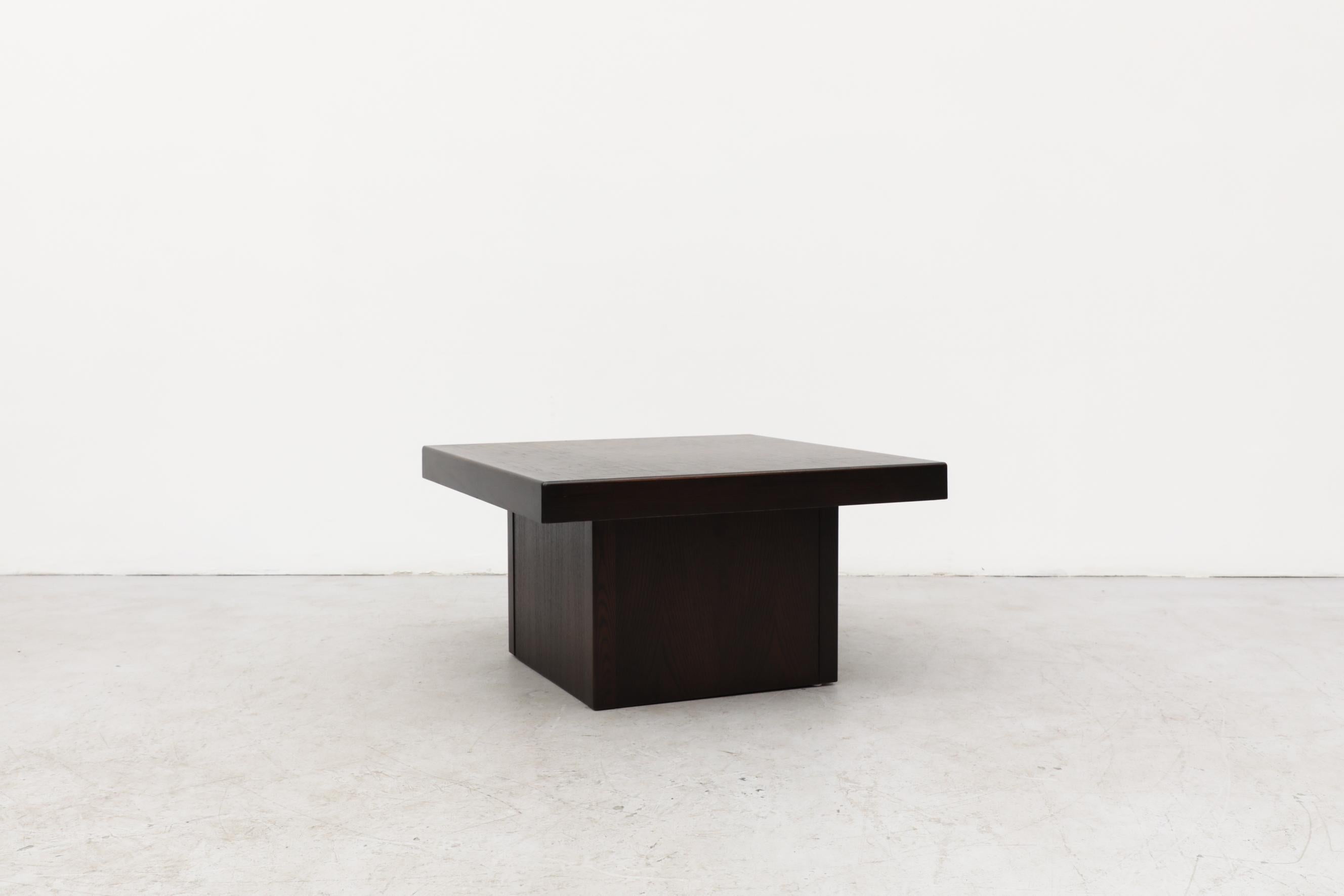Impressive Brutalist coffee table with butcher block style top. The piece's strong lines make for a striking design.
In original condition with wear consistent with its age and use. Other coffee tables are available and listed separately