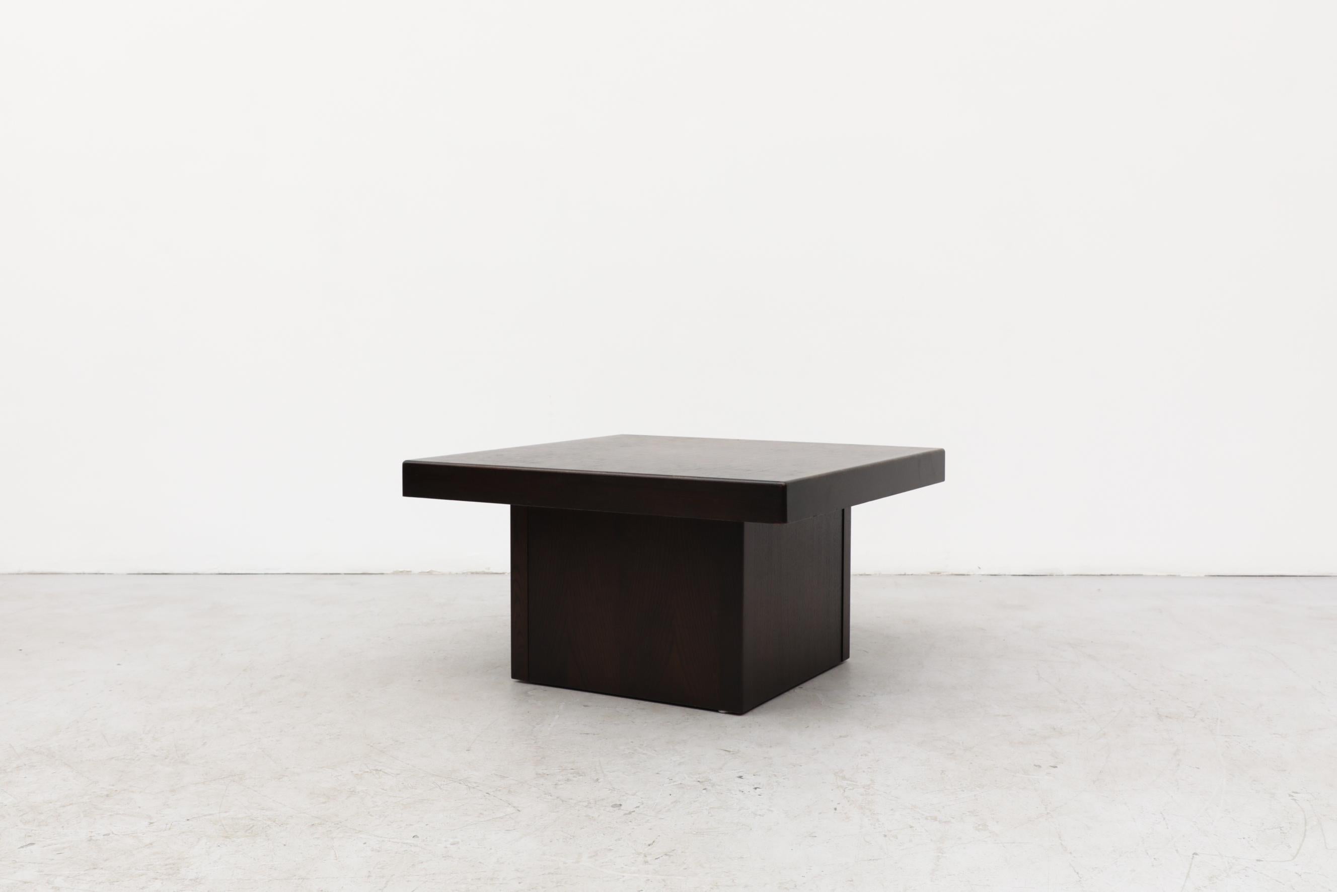 Dutch Brutalist Coffee Table with Butcher Block Style Top