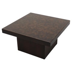 Brutalist Coffee Table with Butcher Block Style Top