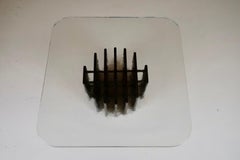 brutalist coffee table with cast glass by Heinz Lilienthal