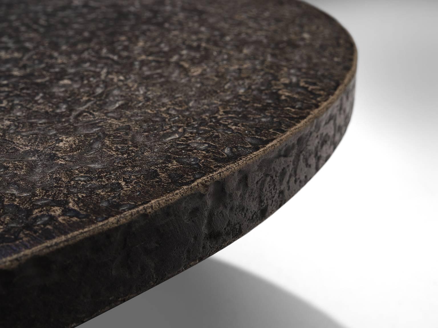Late 20th Century Brutalist Coffee Table with Stone Look