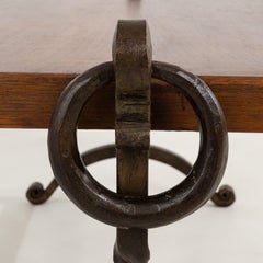 Brutalist Coffee Table With Wrought Iron Base