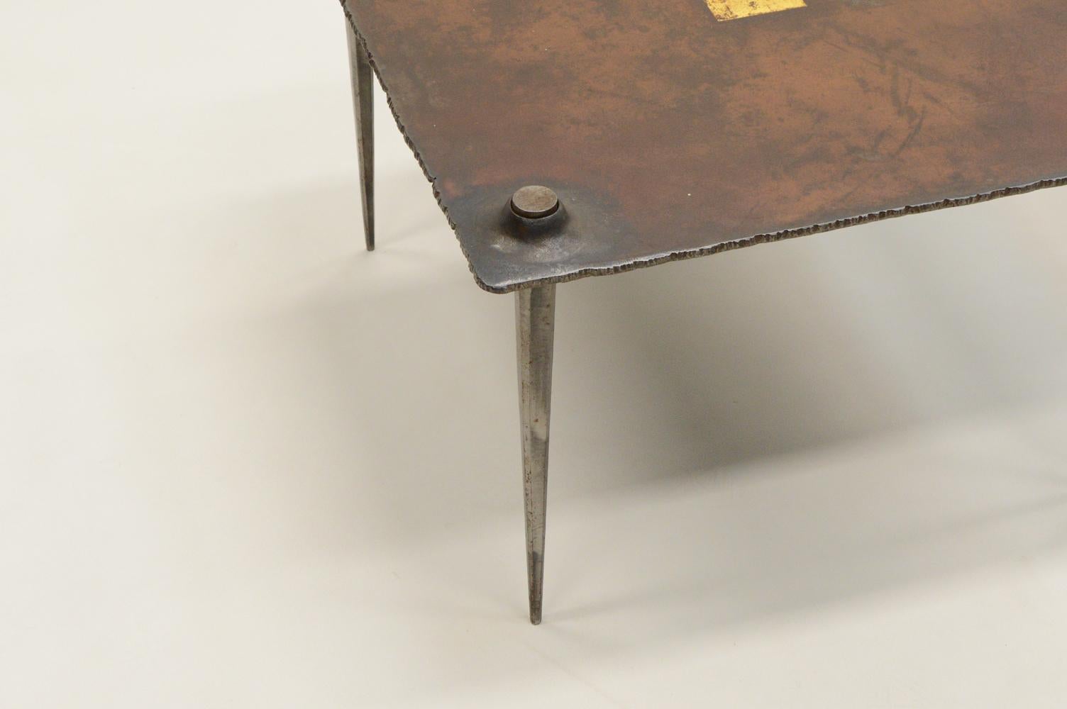 Late 20th Century Brutalist coffee tables by Idir Mecibah for Smederij Moerman, 1990s Belgium.