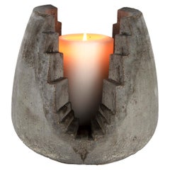 Brutalist Concrete Candle Lantern, Gray