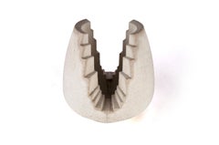 Lanterne à bougie en béton brutaliste, blanc