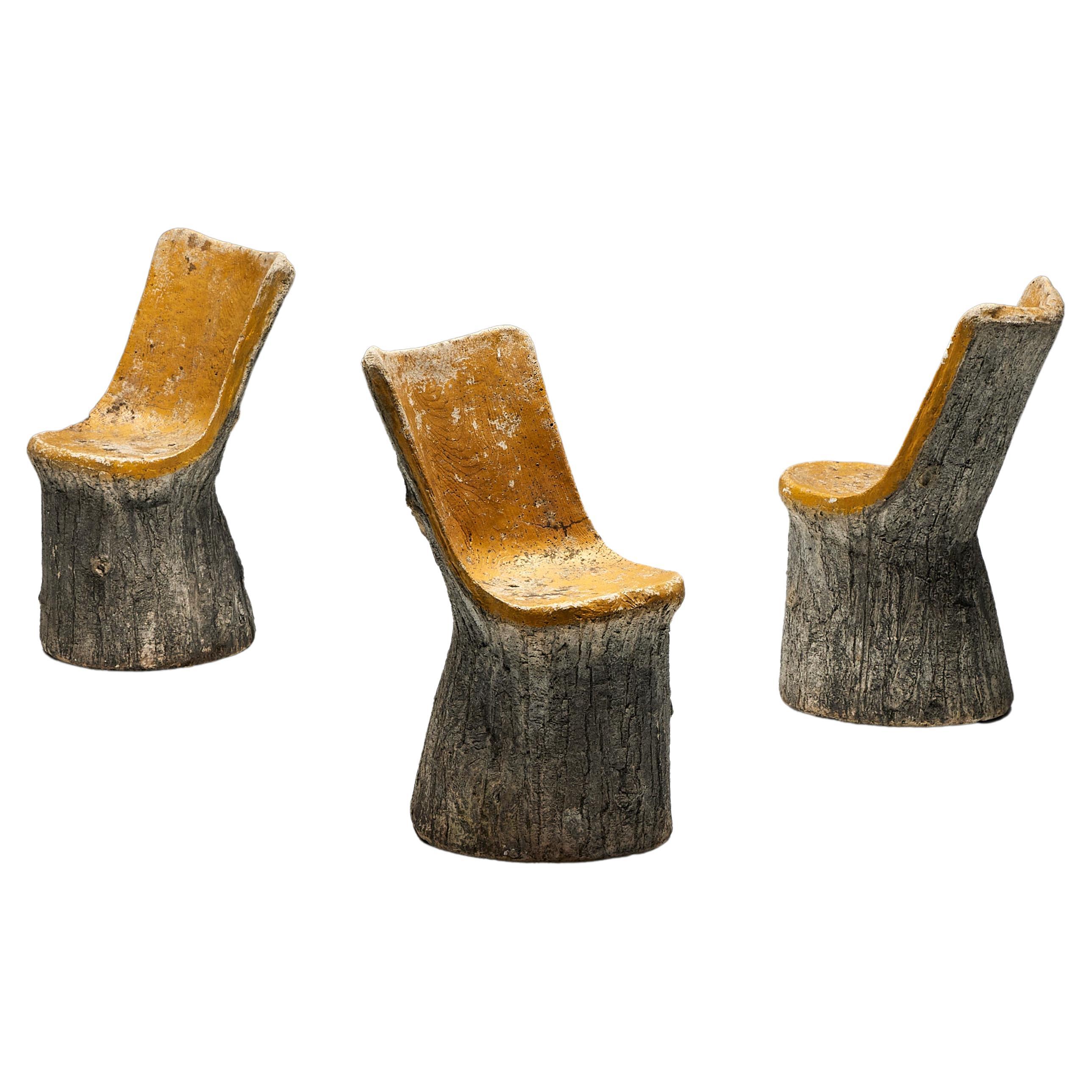 Brutalist Concrete Chairs, France, 1970s For Sale