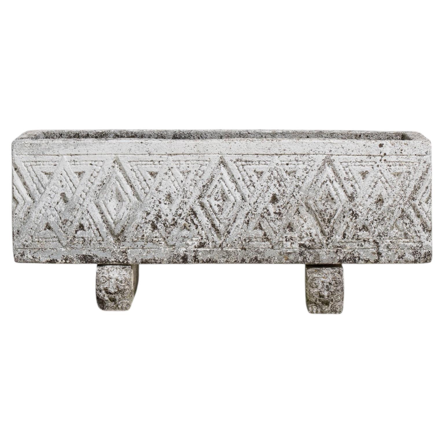Brutalist Concrete Planter For Sale