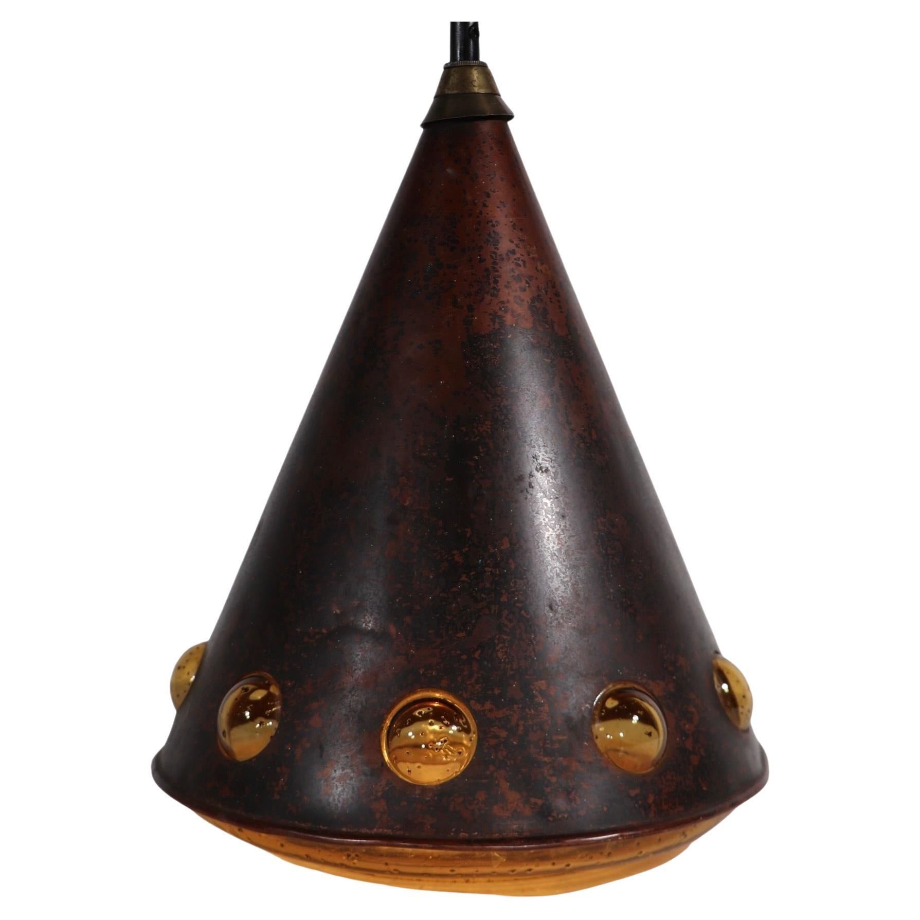 Finnish Brutalist Cone Form Pendant by Nanny Still - McKinney for Raak c 1960's