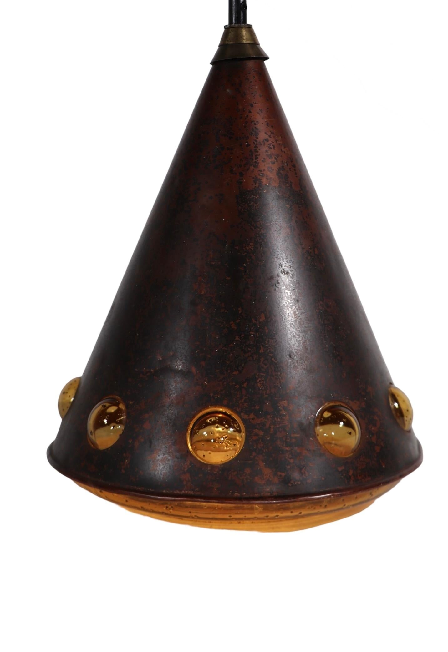 Brutalist Cone Form Pendant by Nanny Still - McKinney for Raak c 1960's 1