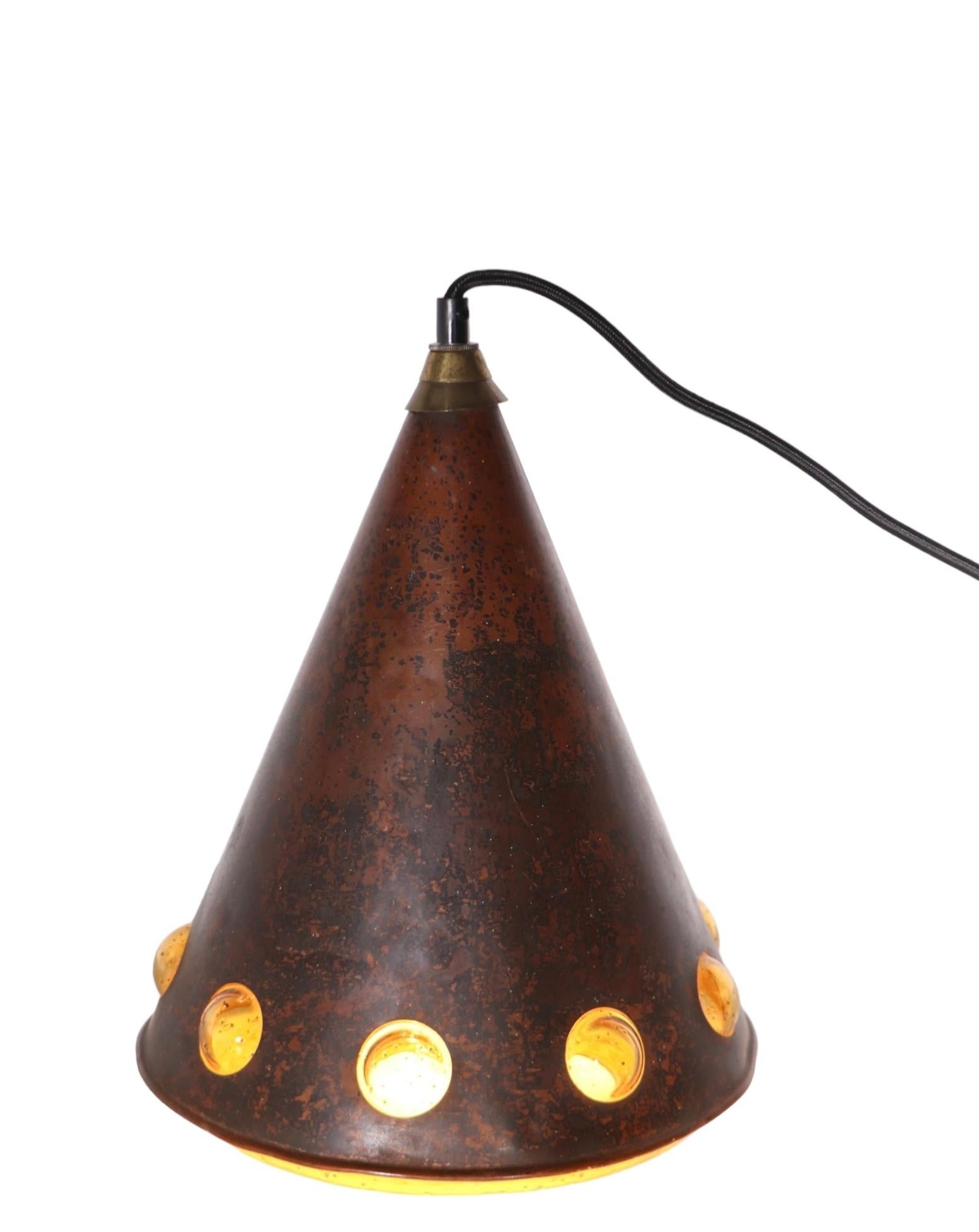 Brutalist Cone Form Pendant by Nanny Still - McKinney for Raak c 1960's 2