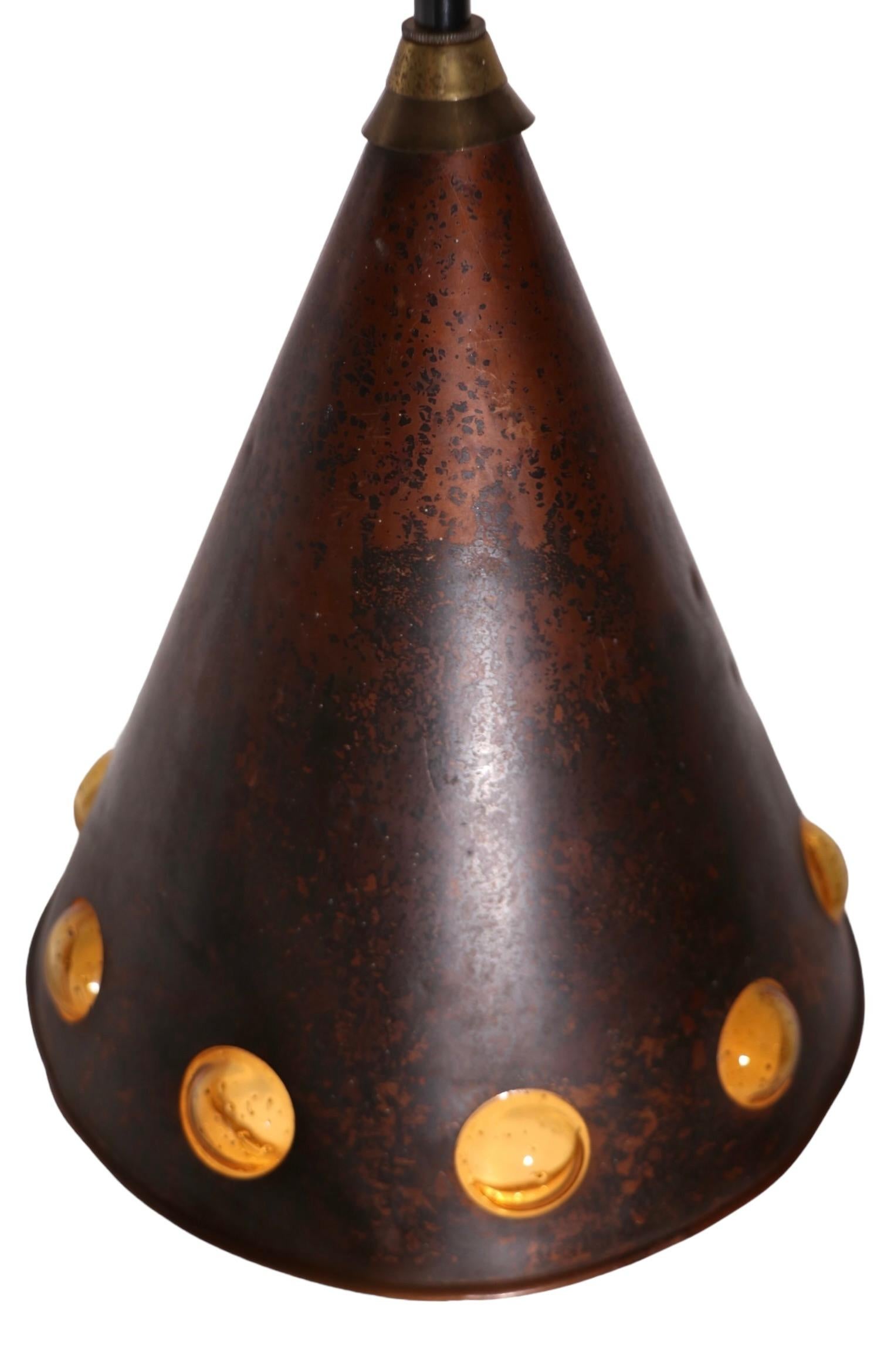 Brutalist Cone Form Pendant by Nanny Still - McKinney for Raak c 1960's 3