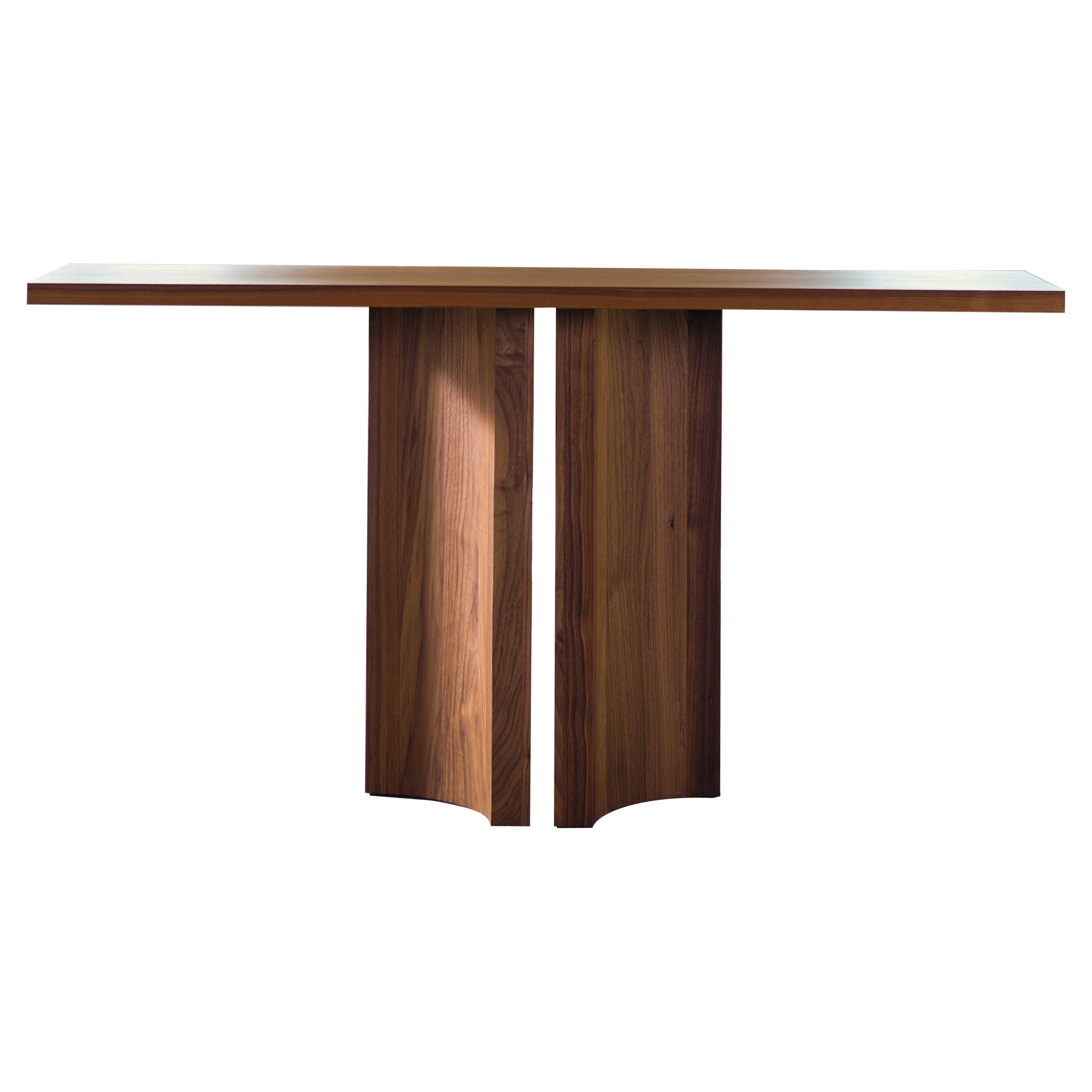 Brutalist Console, Handcrafted in Solid American Walnut, Aperta by Mokko For Sale