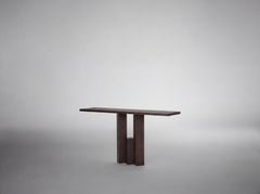 Brutalist Console, Solid European Dark Brown Oak, Sculptural, Fenestra by Mokko