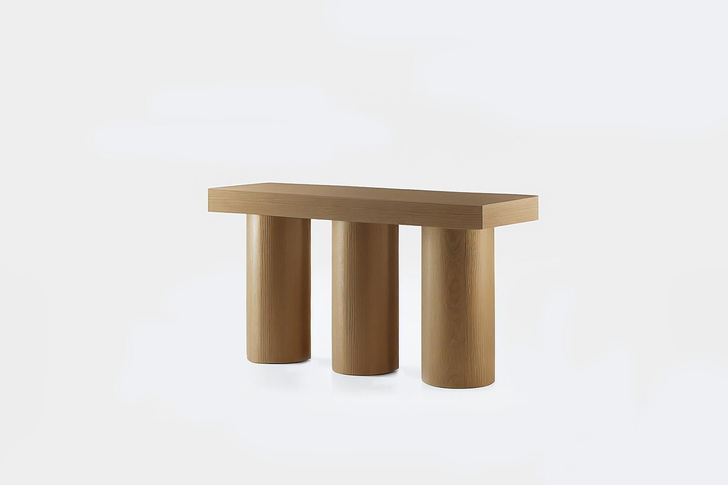 Brutalist Console Table in Wood Veneer, Sideboard Podio by NONO In New Condition For Sale In Estado de Mexico CP, Estado de Mexico