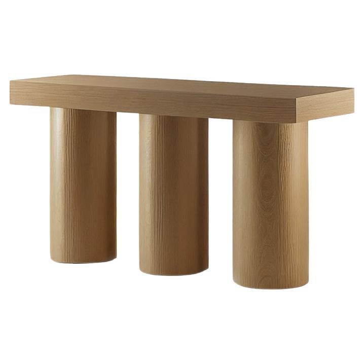 Table console brutaliste en placage de bois, enfilade Podio par NONO