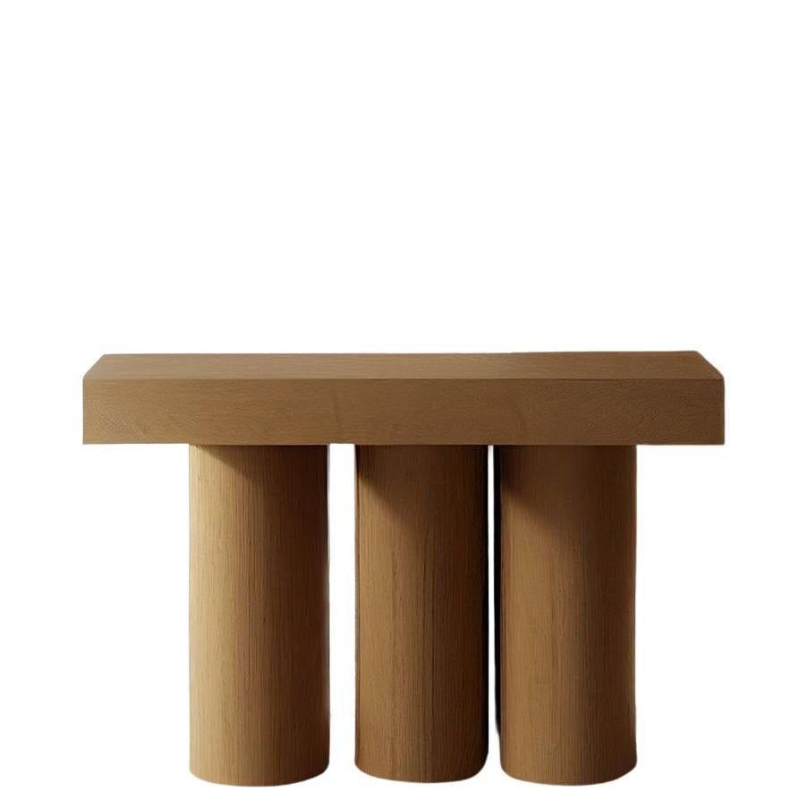 Table console brutaliste en placage de bois, enfilade Podio par NONO