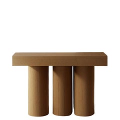 Brutalist Console Table in Wood Veneer, Sideboard Podio by Nono