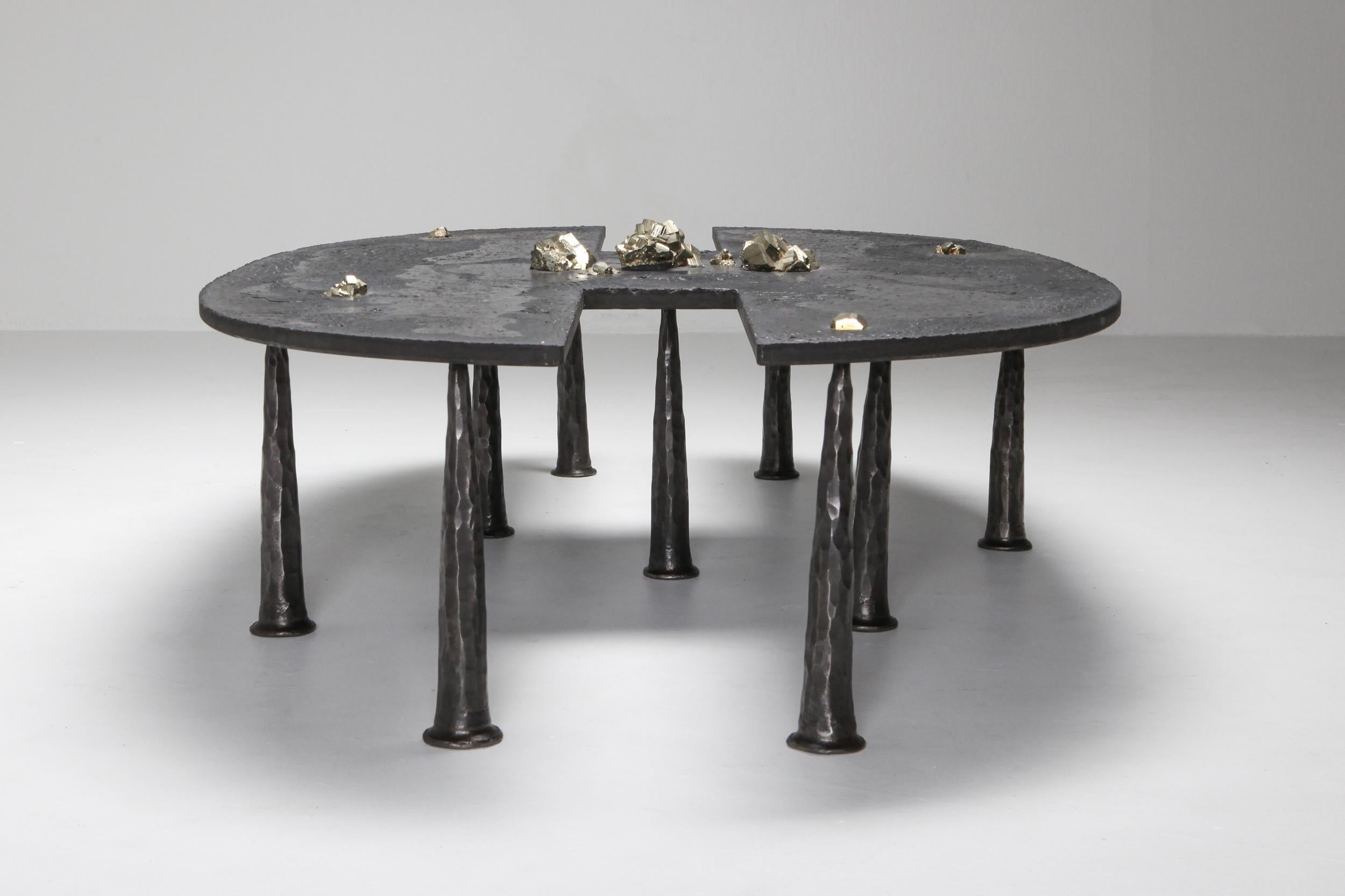 Metal Brutalist Contemporary Coffee Table by Thomas Serruys For Sale