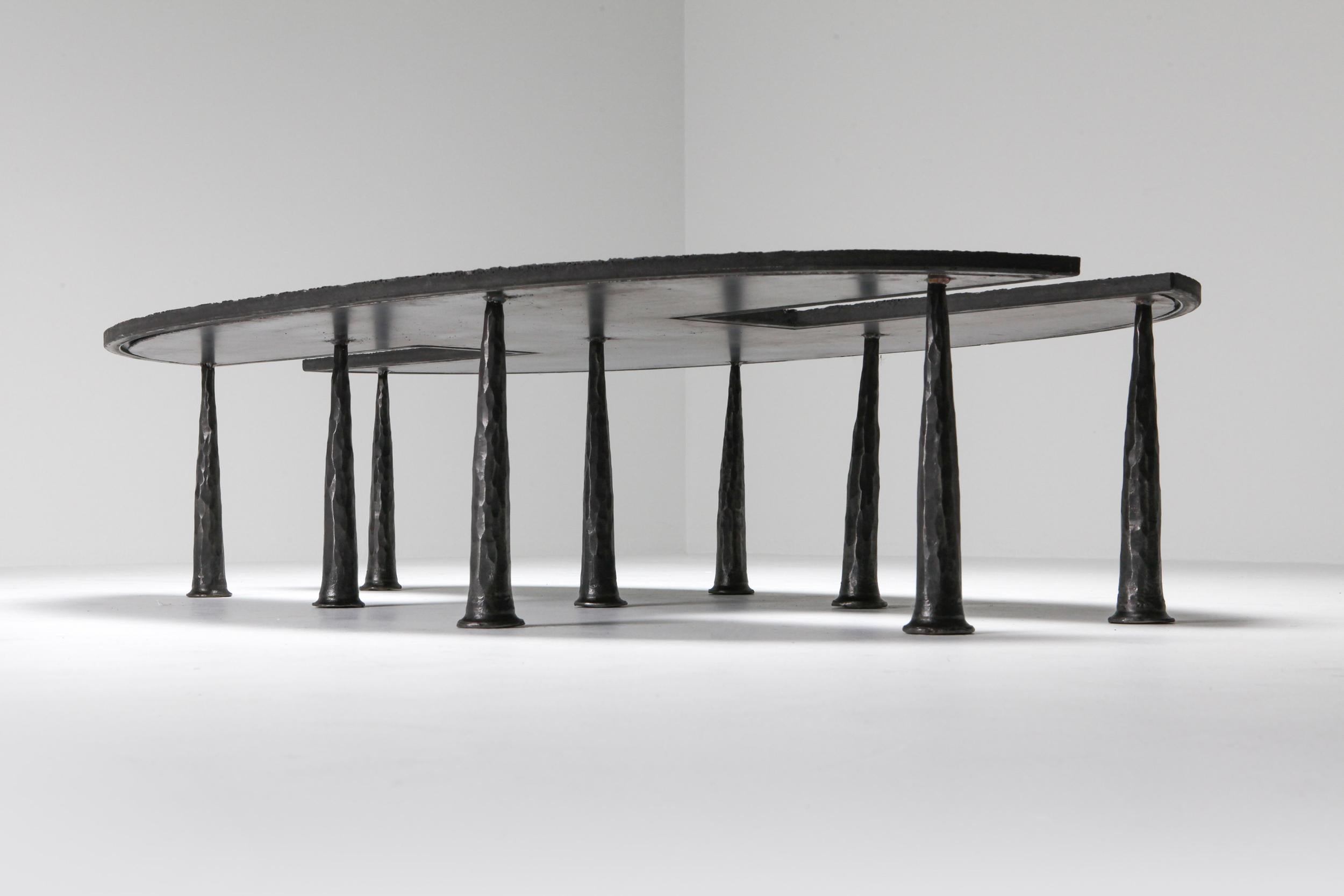 Brutalist Contemporary Coffee Table by Thomas Serruys For Sale 1