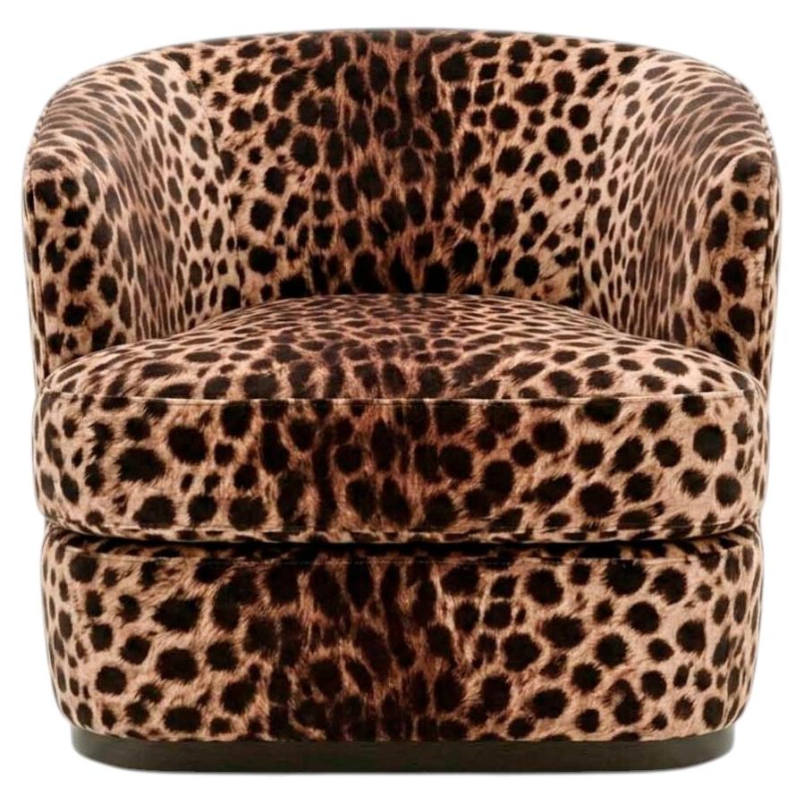 Brutalist Contemporary Leopard Swivel Chair Ancla