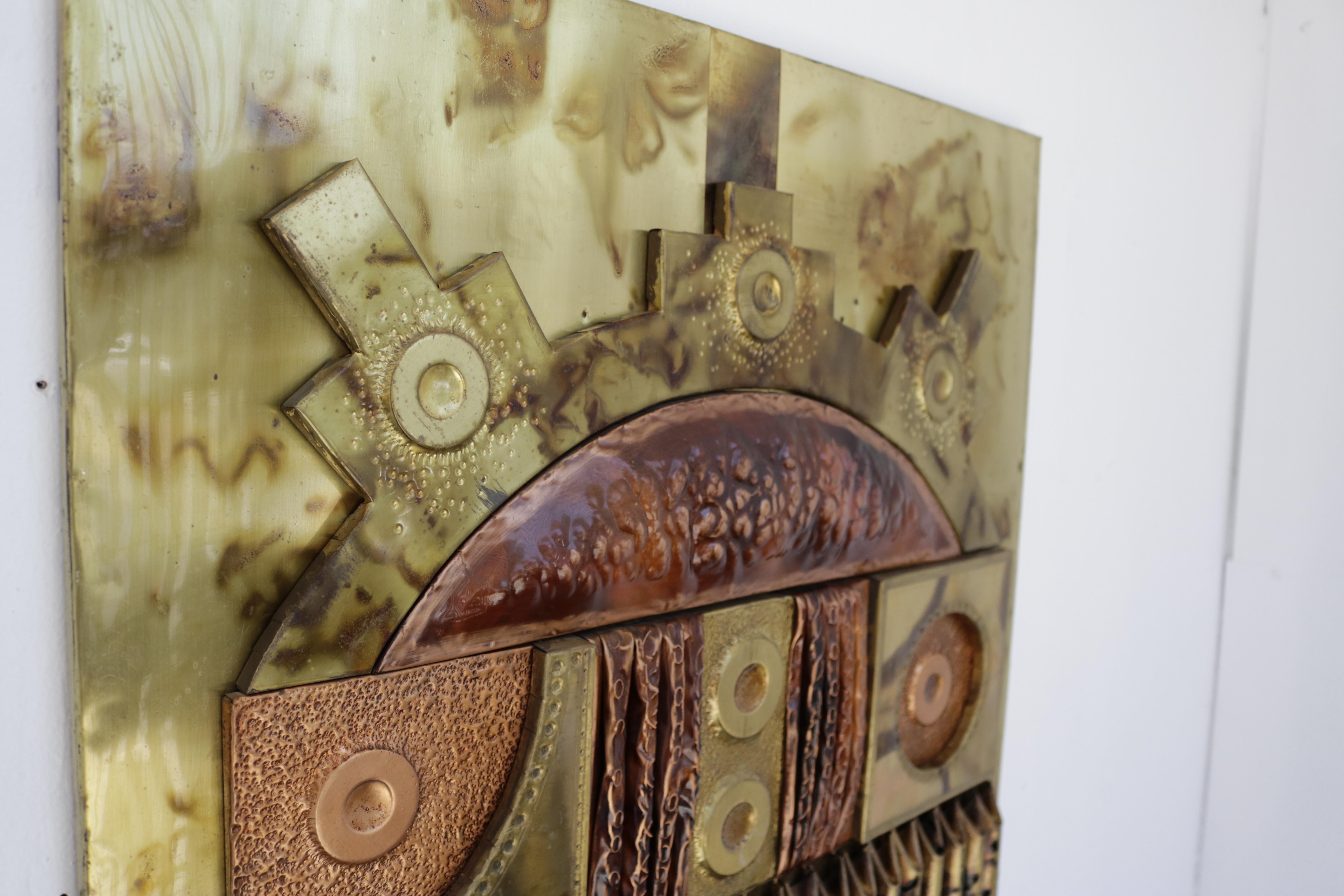 Brutalist Copper and Brass Wall Art 1