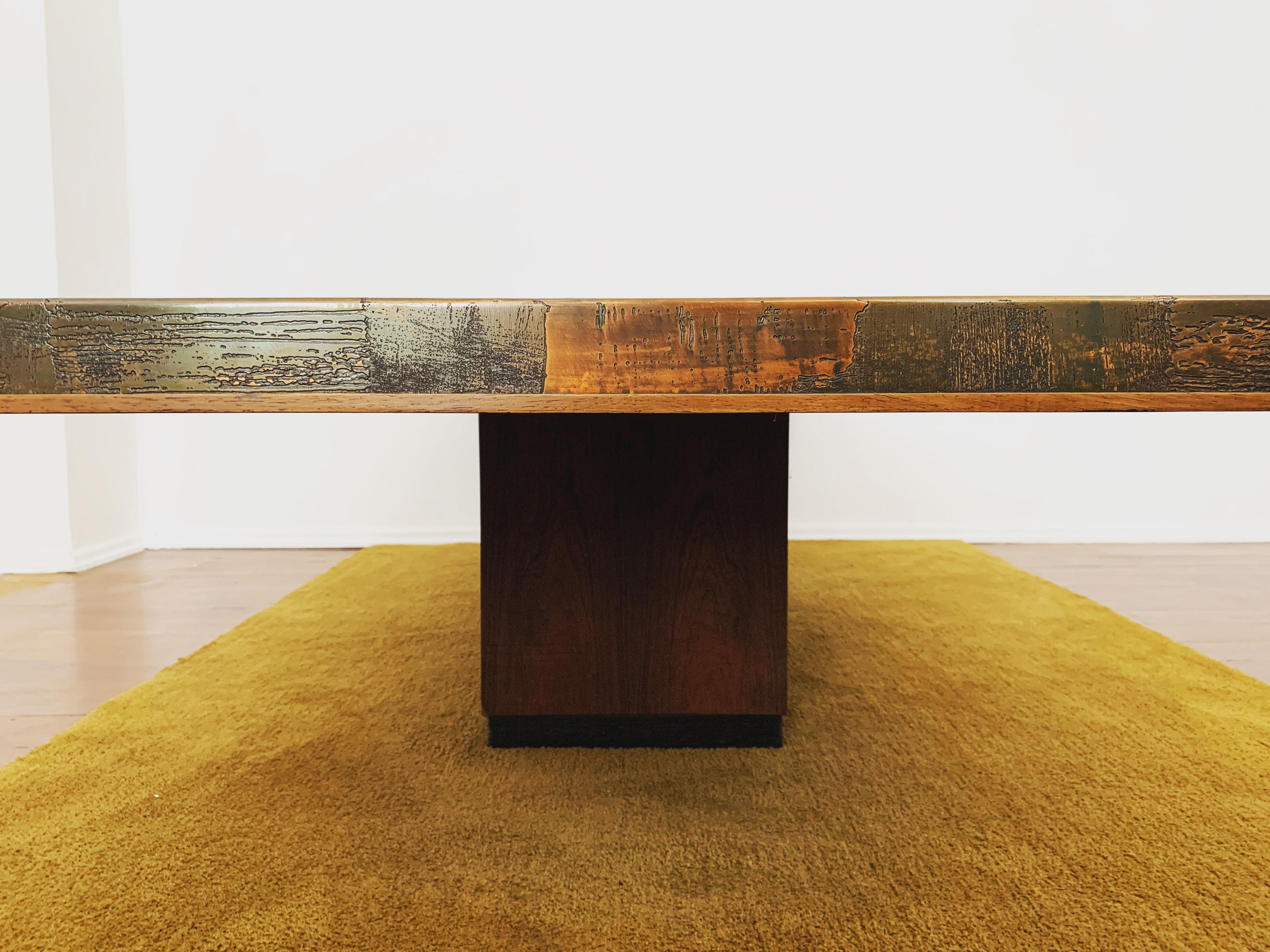 Brutalist Copper Coffee Table by Heinz Lilienthal 5