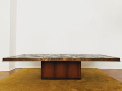 Tavolino brutalista in rame di Heinz Lilienthal