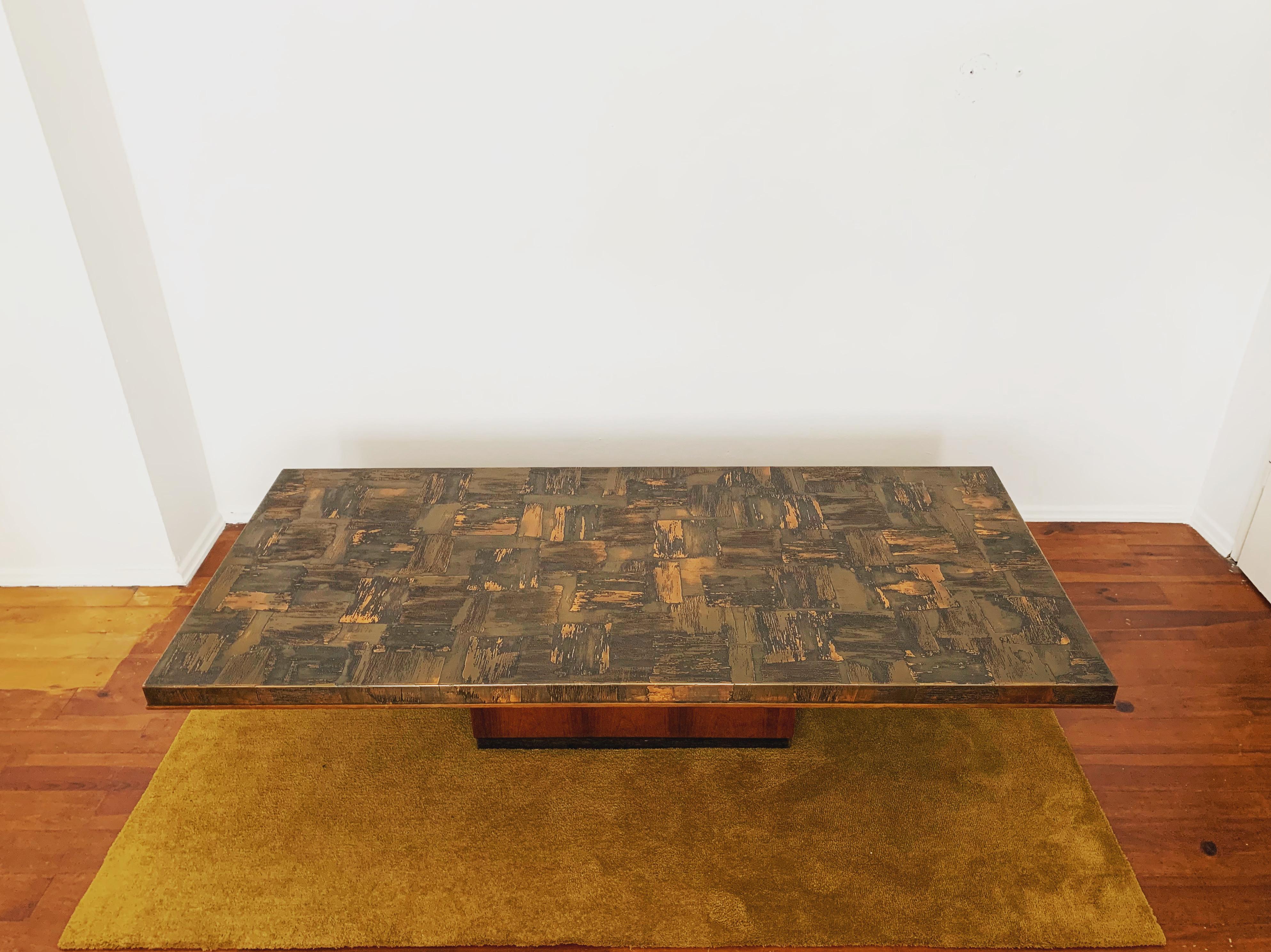 Late 20th Century Brutalist Copper Coffee Table by Heinz Lilienthal For Sale
