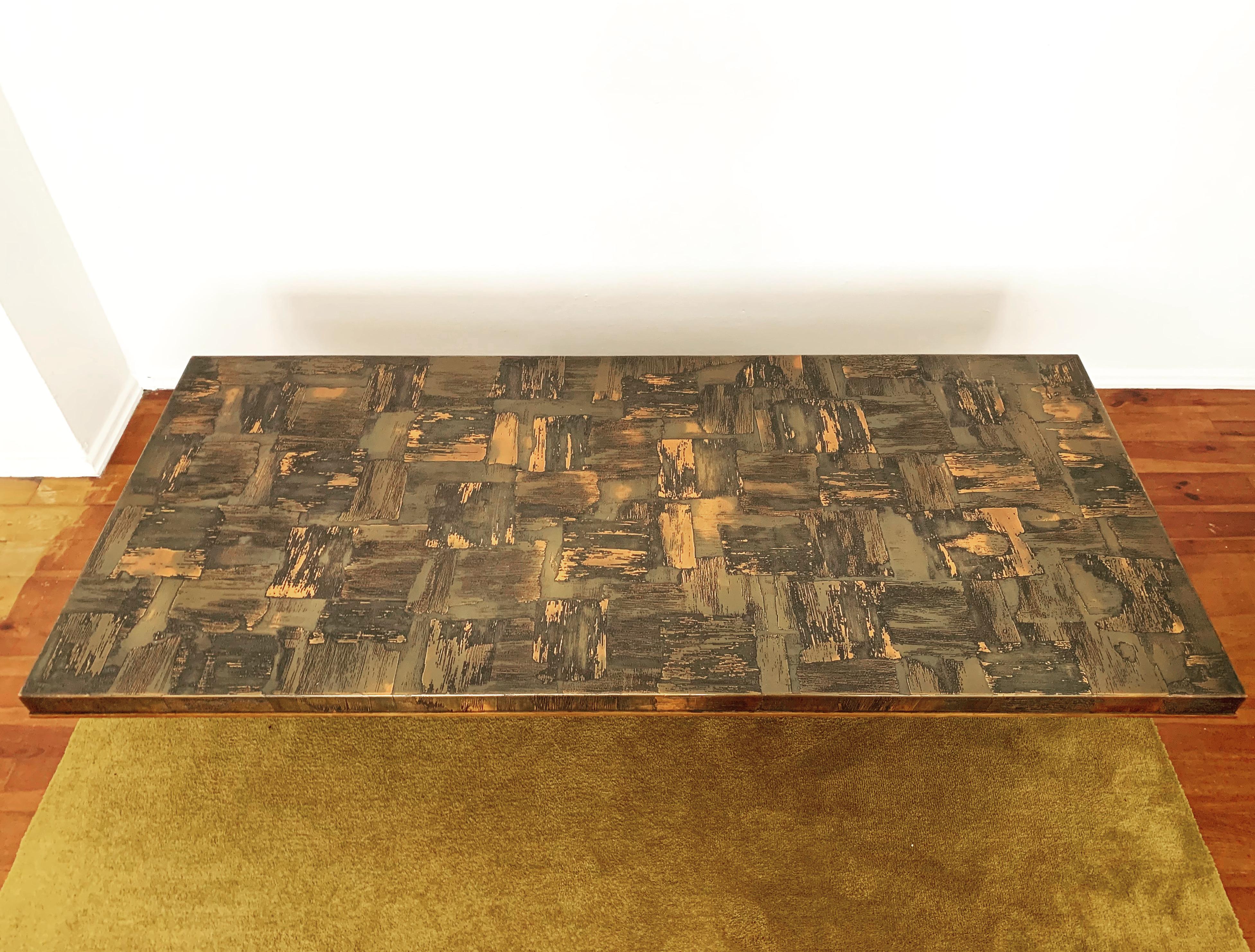 Metal Brutalist Copper Coffee Table by Heinz Lilienthal