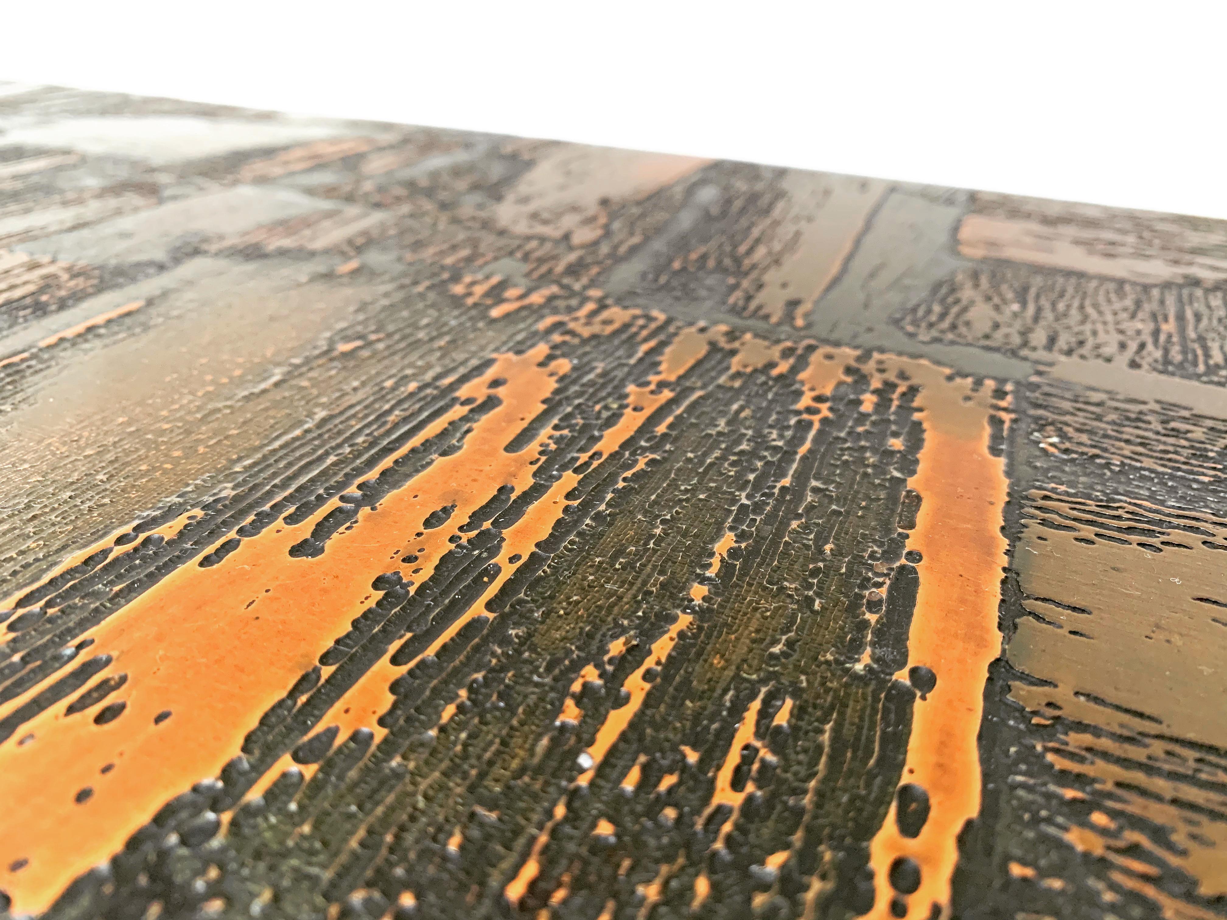 Brutalist Copper Coffee Table by Heinz Lilienthal 3