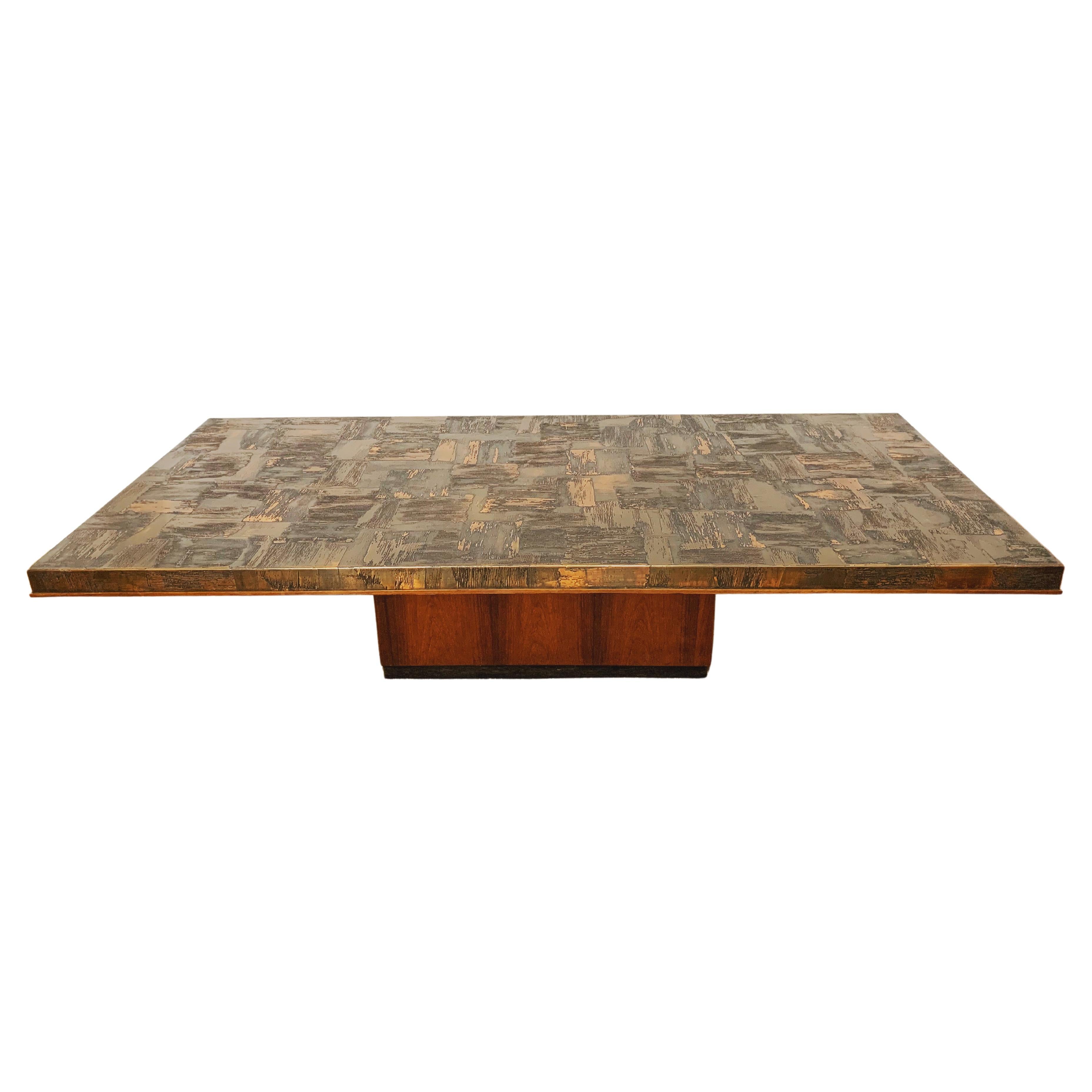 Brutalist Copper Coffee Table by Heinz Lilienthal For Sale