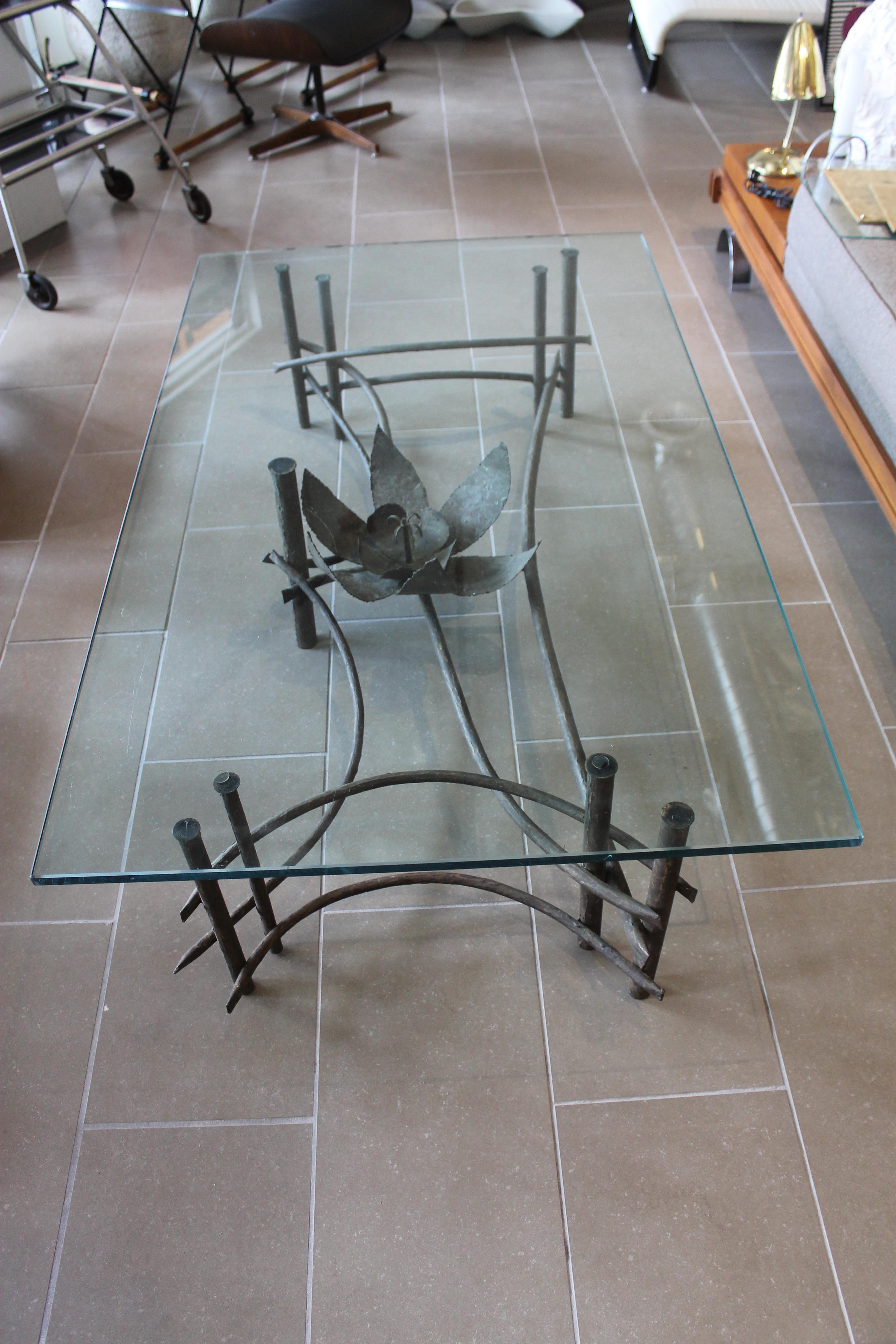 Brutalist Copper Coffee Table For Sale 1