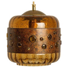 Brutalist Copper Glass Pendant Lamp in the style of Nanny Still, 1960