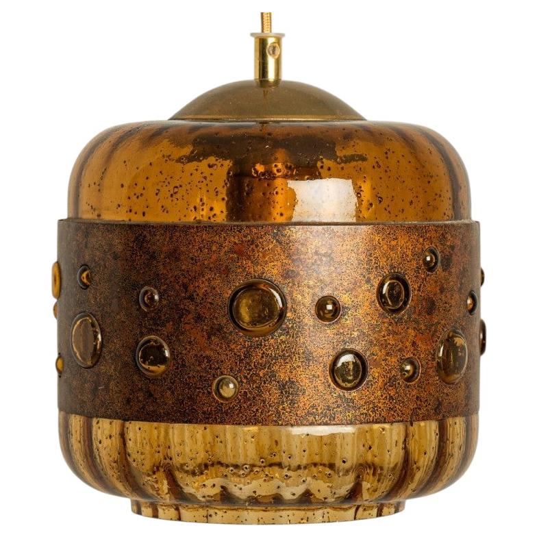 Brutalist Copper Glass Pendant Lamp in the style of Nanny Still, 1960 For Sale