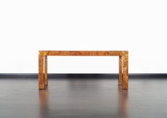 Vintage Brutalist Copper Patchwork Console Table