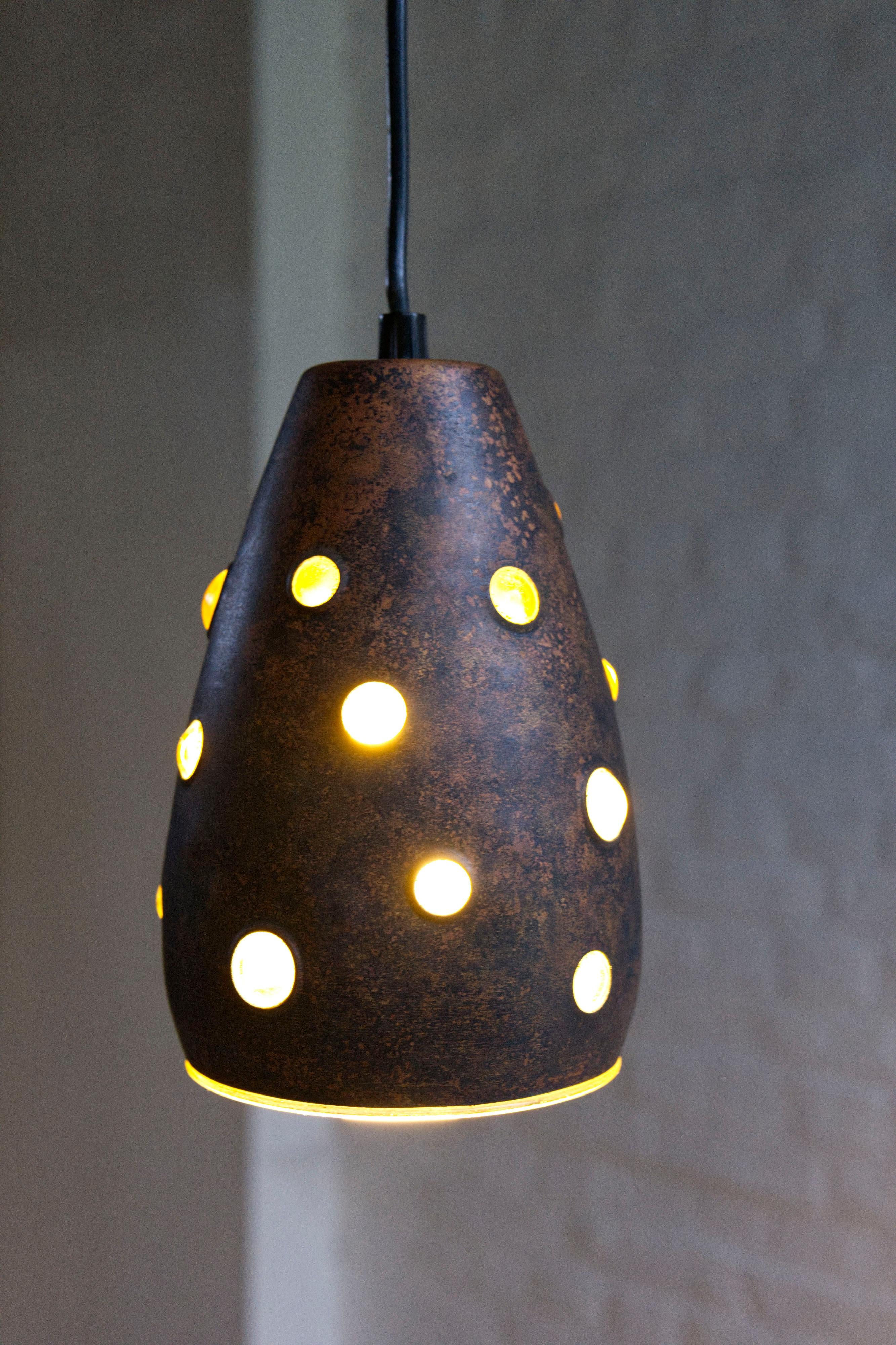 Brutalist Copper Pendant Lamp by Peill & Putzler, Germany, 1960s For Sale 7