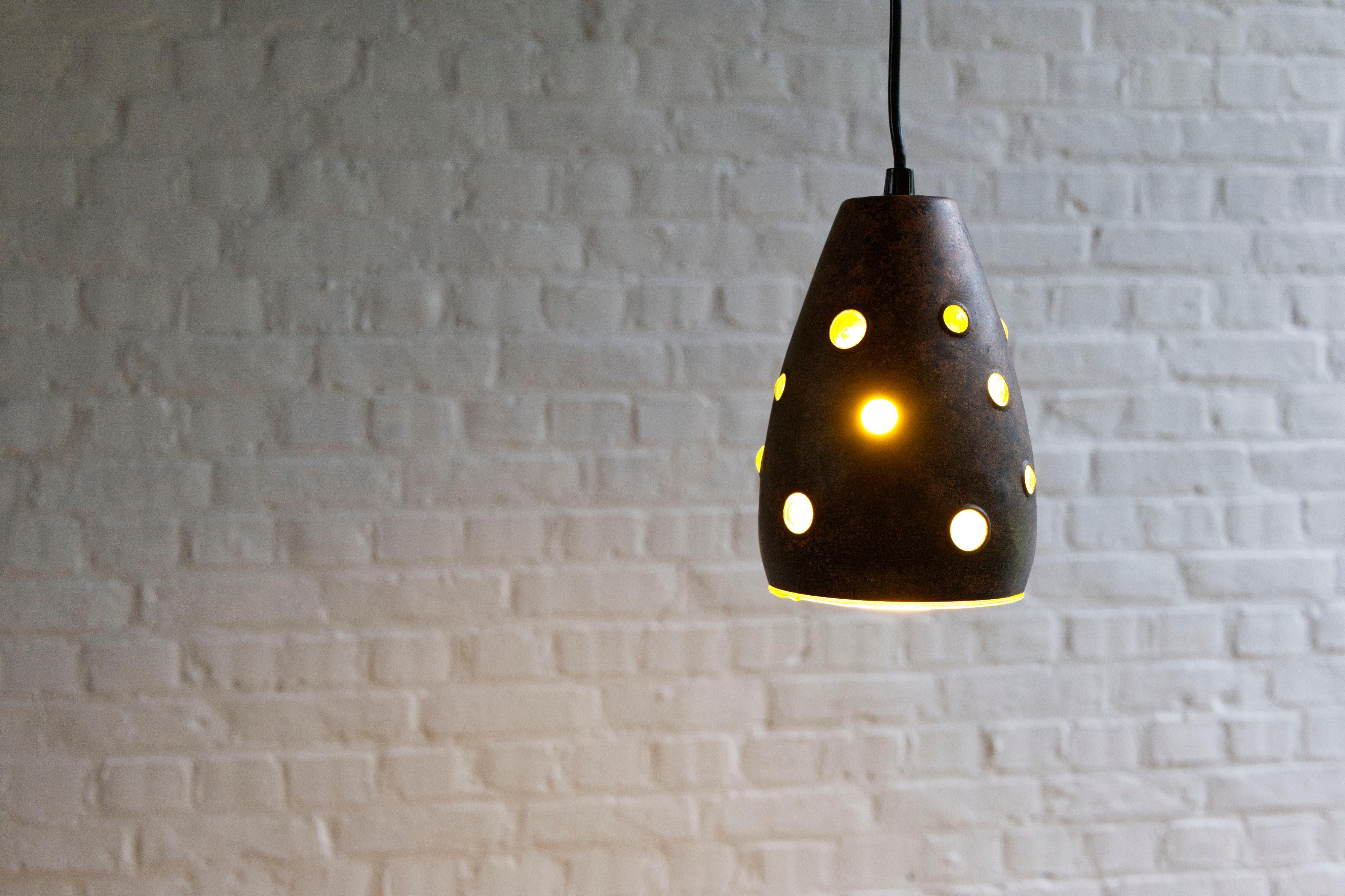 Brutalist Copper Pendant Lamp by Peill & Putzler, Germany, 1960s For Sale 9