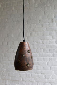 Brutalist Copper Pendant Lamp by Peill & Putzler, Germany, 1960s
