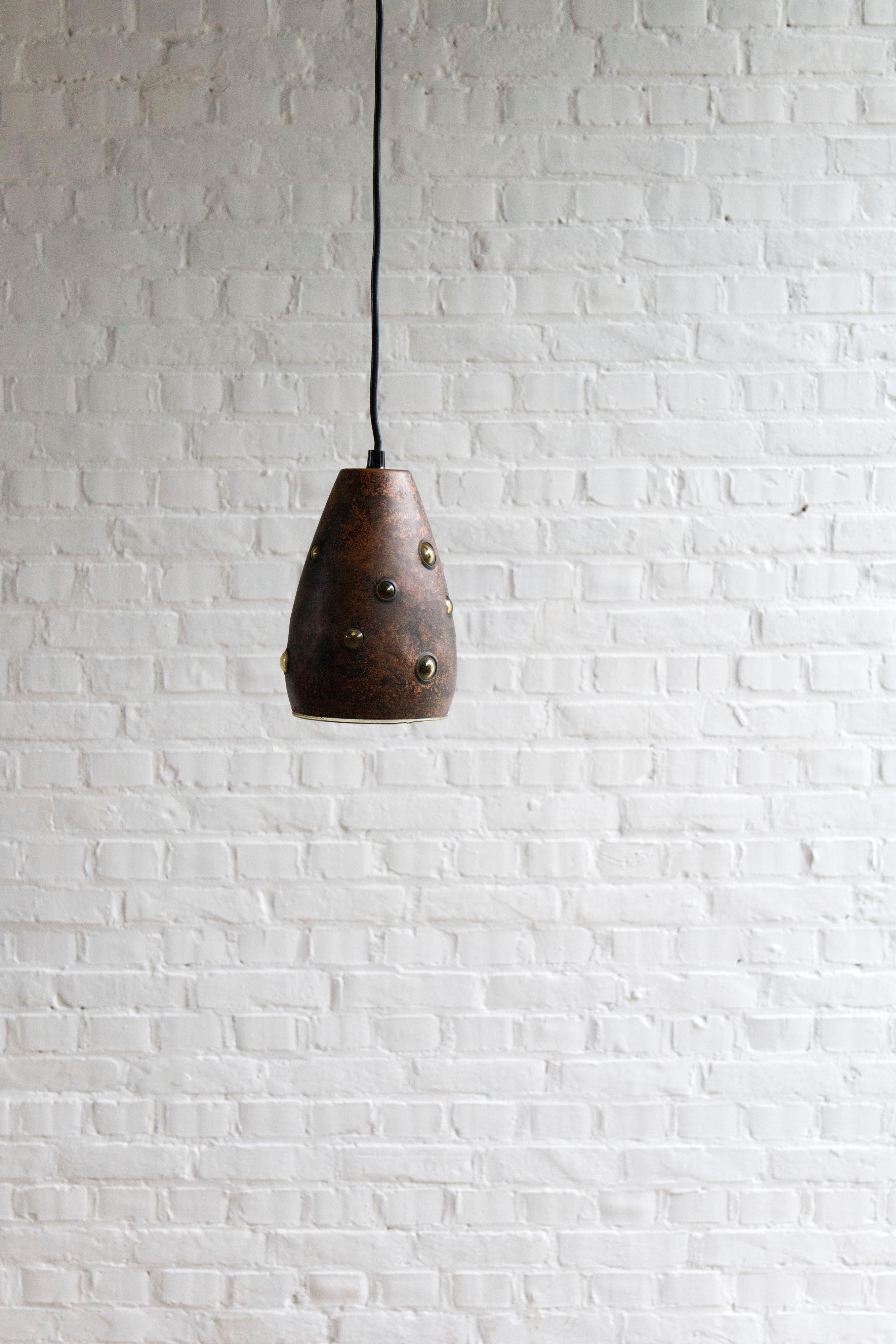 Brutalist Copper Pendant Lamp by Peill & Putzler, Germany, 1960s For Sale 3