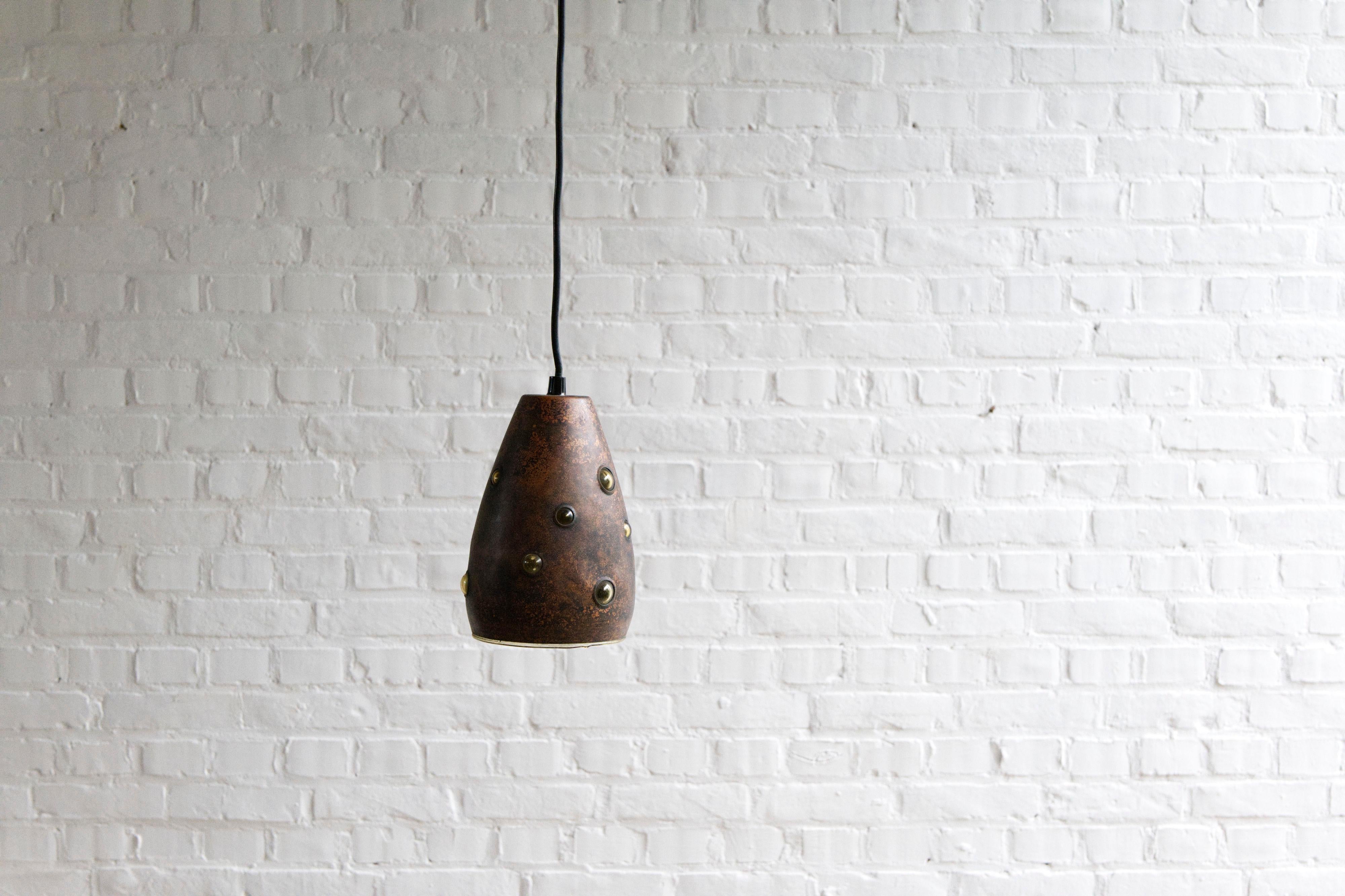 Brutalist Copper Pendant Lamp by Peill & Putzler, Germany, 1960s For Sale 4