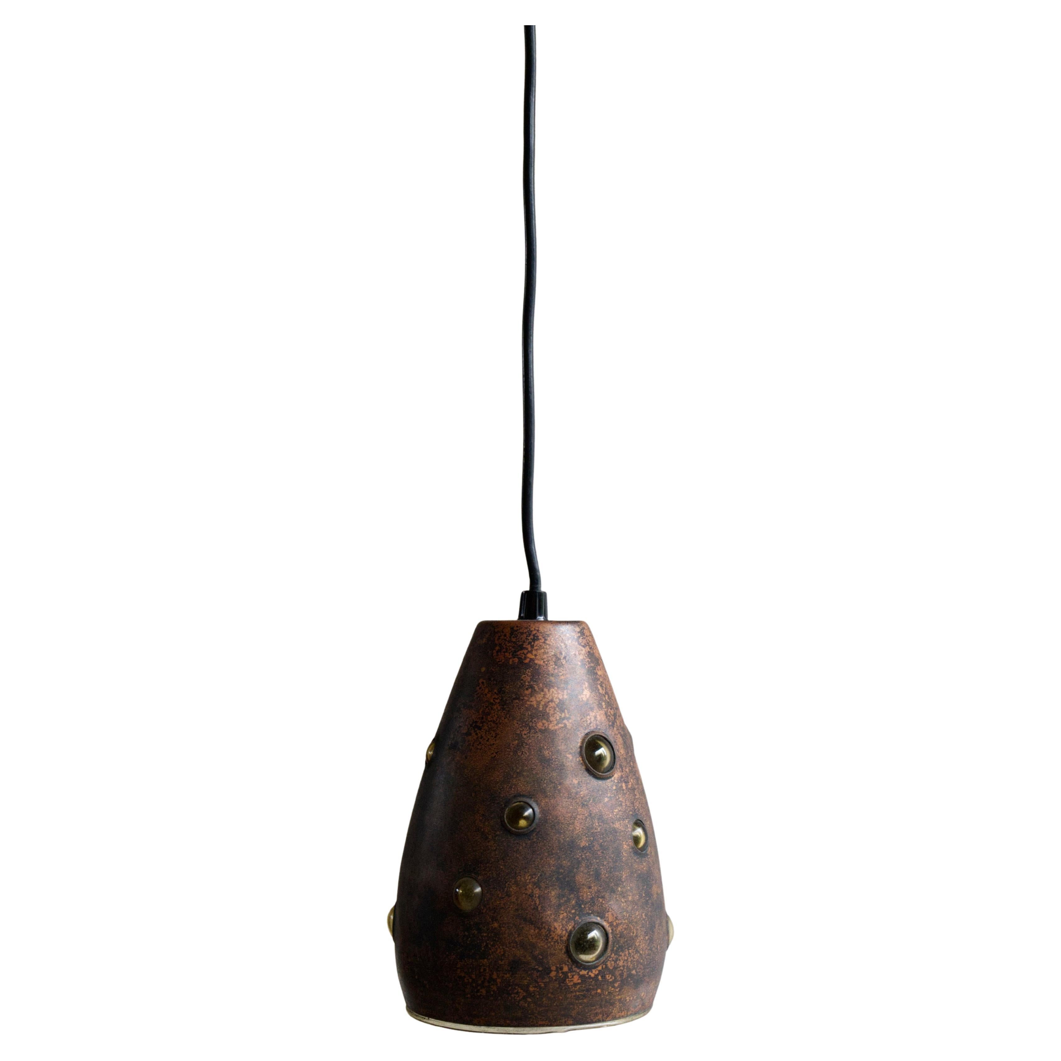 Brutalist Copper Pendant Lamp by Peill & Putzler, Germany, 1960s For Sale