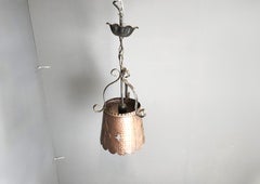 Brutalist copper pendant light, 1970s