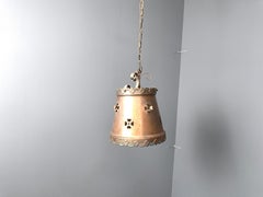 Brutalist copper pendant light, 1970s
