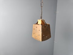 Brutalist copper pendant light, 1970s