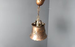 Brutalist copper pendant light, 1970s