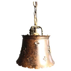 Brutalist copper pendant light, 1970s