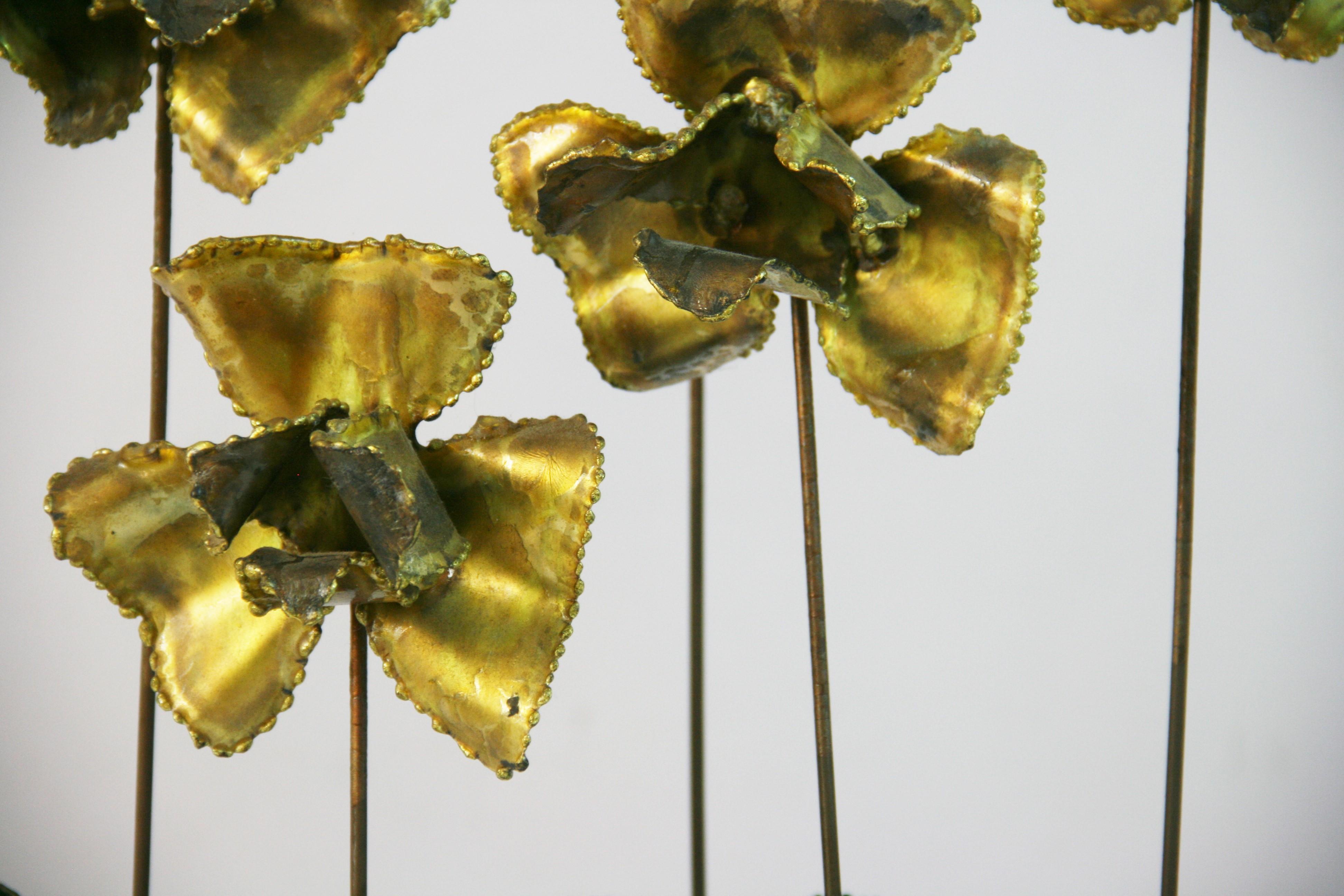 Mid-20th Century Brutalist Copper Rose Sculpture For Sale