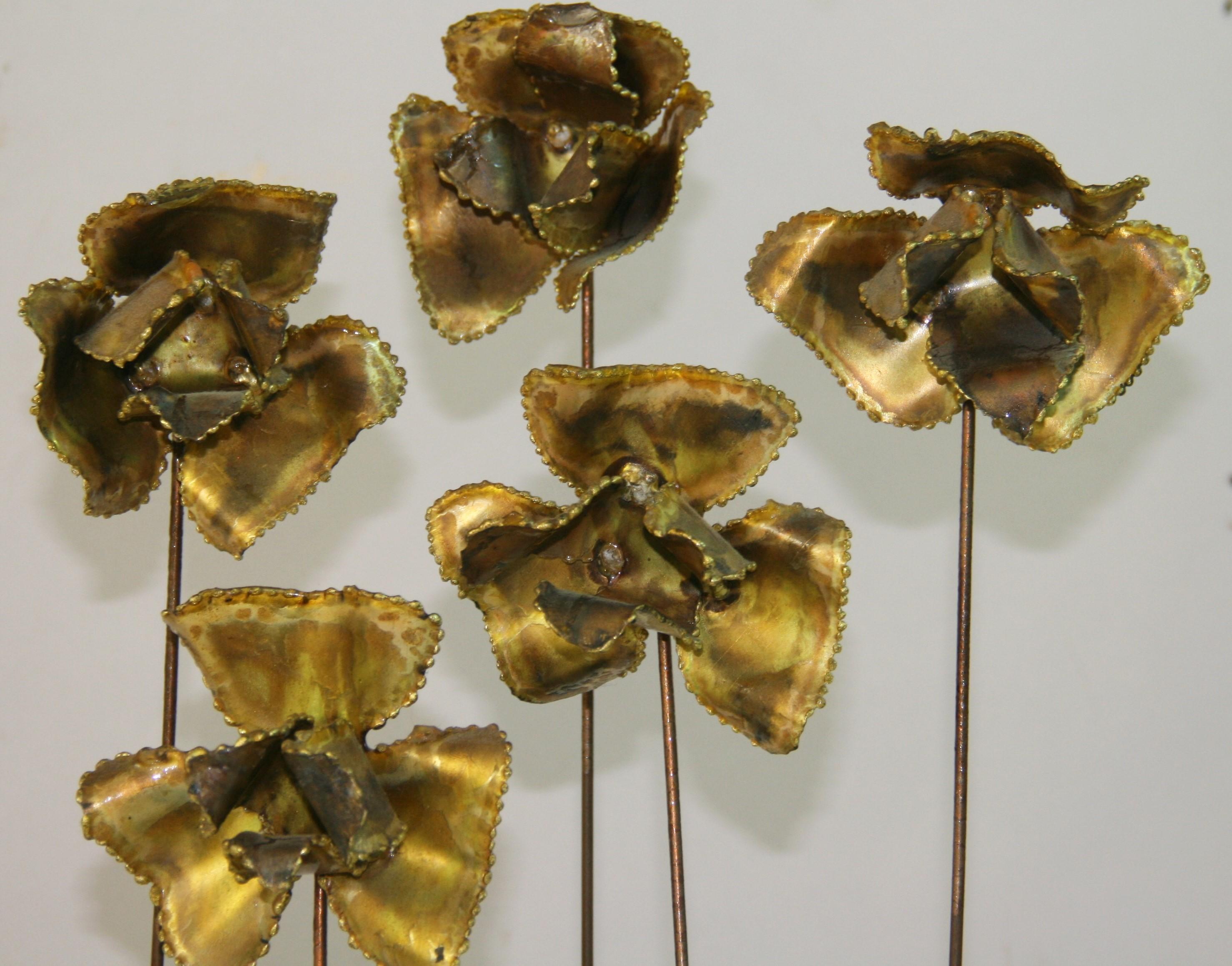 Brutalist Copper Rose Sculpture For Sale 1