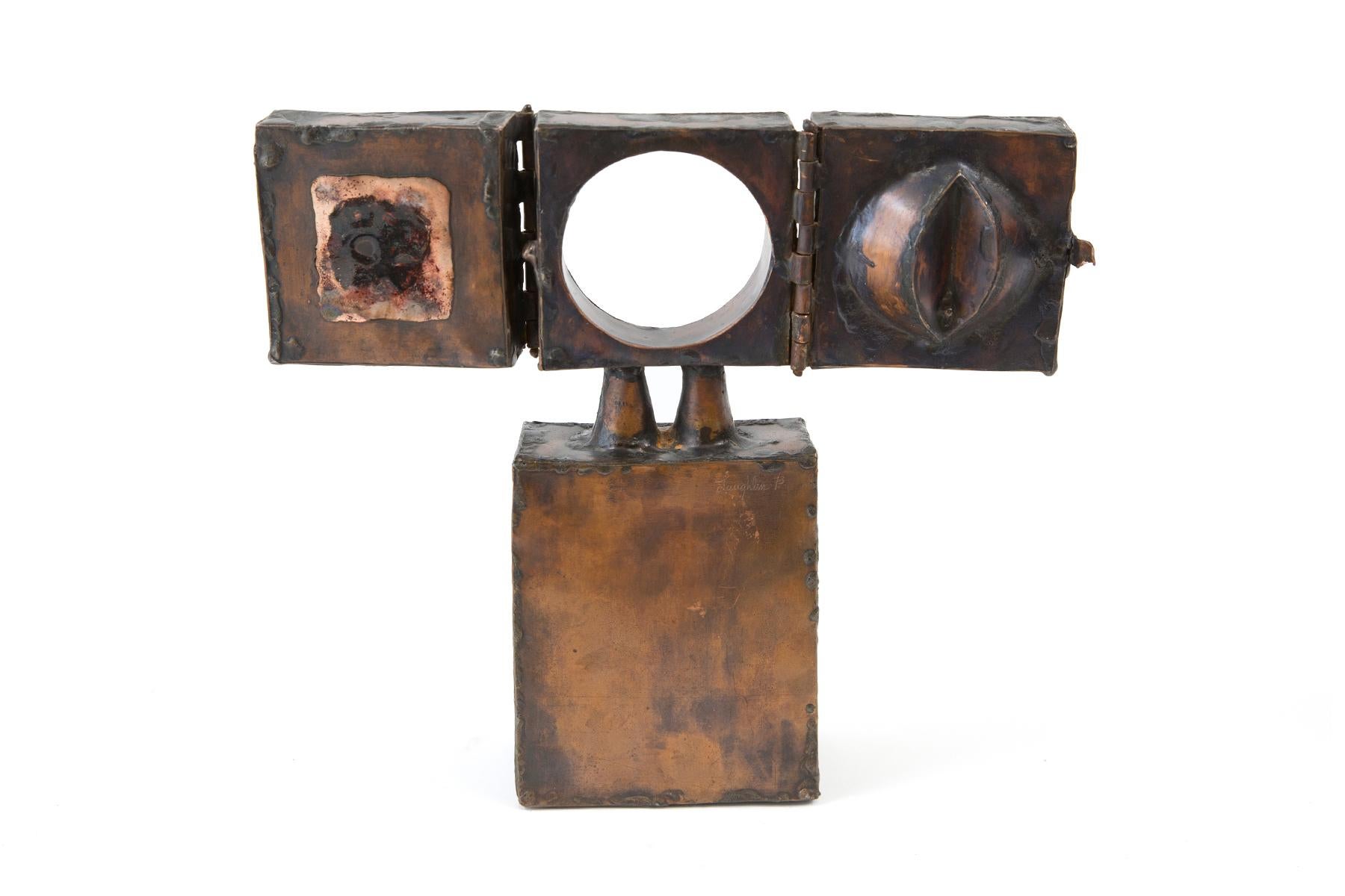 Late 20th Century David Laughlin Brutalist Copper Sculpture 