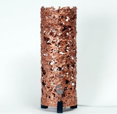 Finnish Designer Aimo Tukiainens Large Melted Copper Table Lamp, 1960s